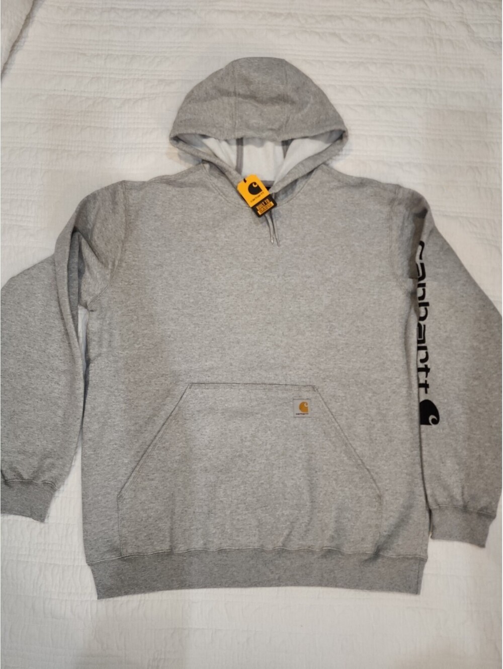 NWT Carhartt Hoodie Mens L Light Gray Long Sleeve Loose Fit Midweight TS0288-M